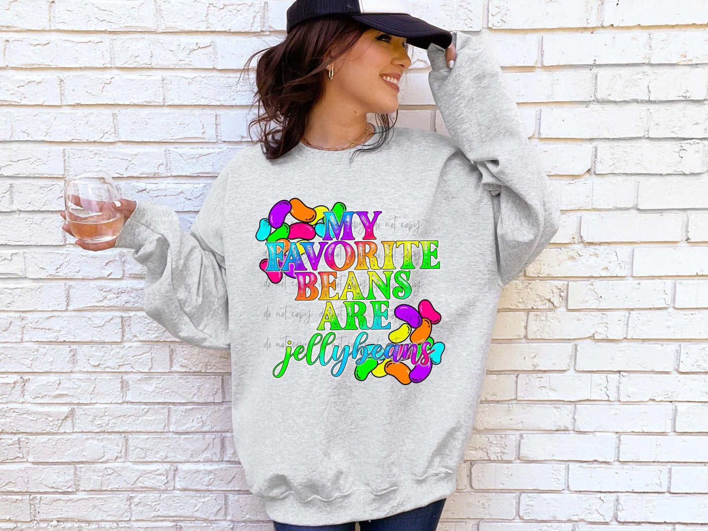 My Favorite Beans Are Jelly Beans Gildan Unisex Heavy Blend™ Crewneck Sweatshirt Sport Grey