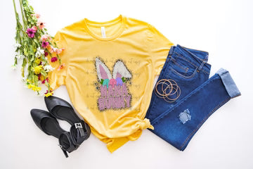 Nana Bunny Bella + Canvas Unisex Jersey T-Shirt Yellow