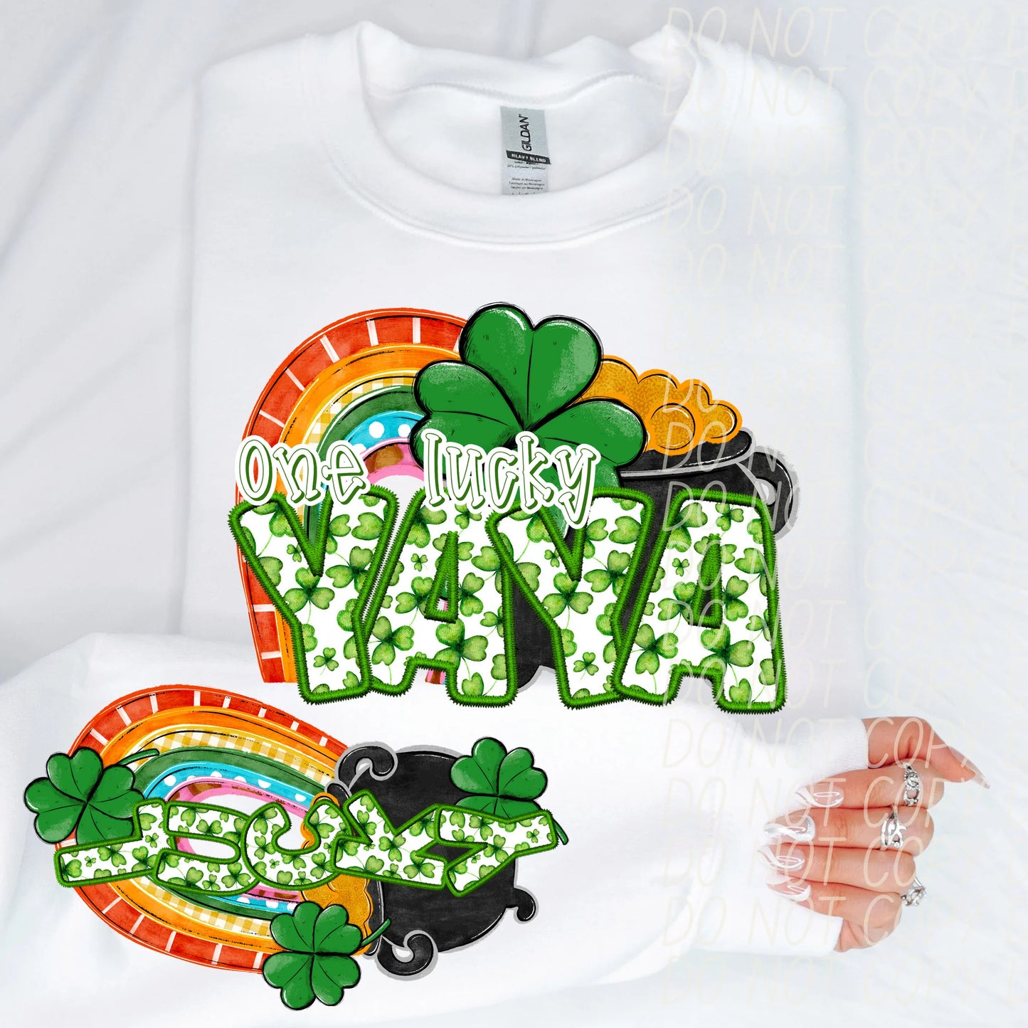 One Lucky Yaya With Sleeve Gildan Unisex Heavy Blend™ Crewneck Sweatshirt White