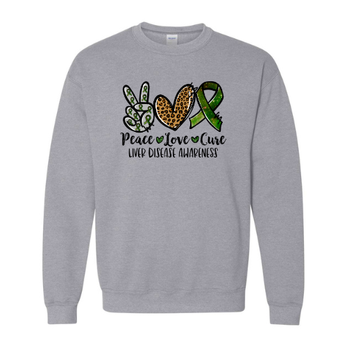 Peace Love Cure Gildan Heavy Blend™ 50/50 Fleece Crew