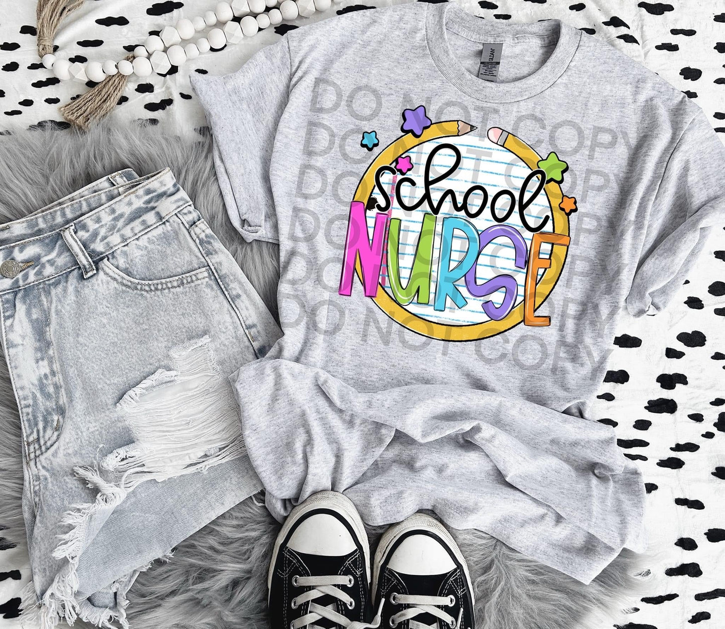 Pencil Stars Paper School Nurse Gildan Softstyle® T-Shirt Sport Grey