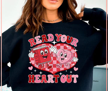 Read Your Heart Out Gildan Unisex Heavy Blend™ Crewneck Sweatshirt Black