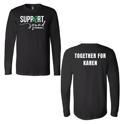 Support Squad White Text Double Print Bella + Canvas Unisex Jersey Long-Sleeve