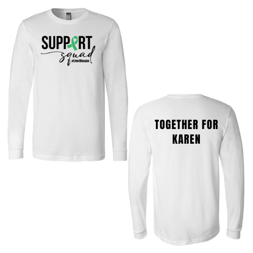 Support Squad Black Text Double Print Bella + Canvas Unisex Jersey Long-Sleeve