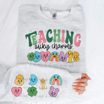 Teaching Lucky Charms Double Print Gildan Heavy Blend™ 50/50 Fleece Crew Ash