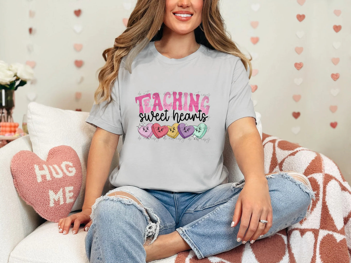 Teaching Sweethearts Retro Candy Hearts Gildan Softstyle® T-Shirt Ice Grey
