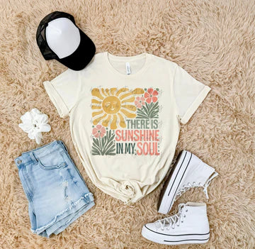 There Is Sunshine In My Soul Bella + Canvas Unisex Jersey T-Shirt Natural