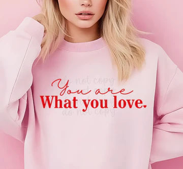You Are What You Love Gildan Unisex Heavy Blend™ Crewneck Sweatshirt Light Pink
