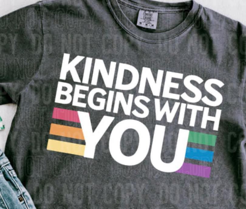 Kindness Begins With You Comfort Colors Adult Heavyweight T-Shirt Pepper