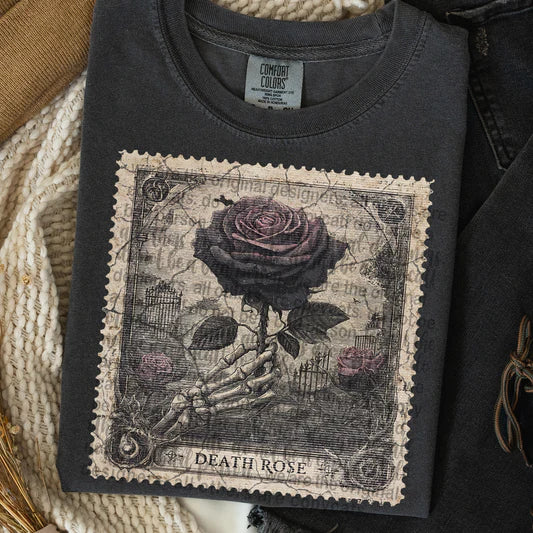 Death Rose Comfort Colors Adult Heavyweight T-Shirt Pepper