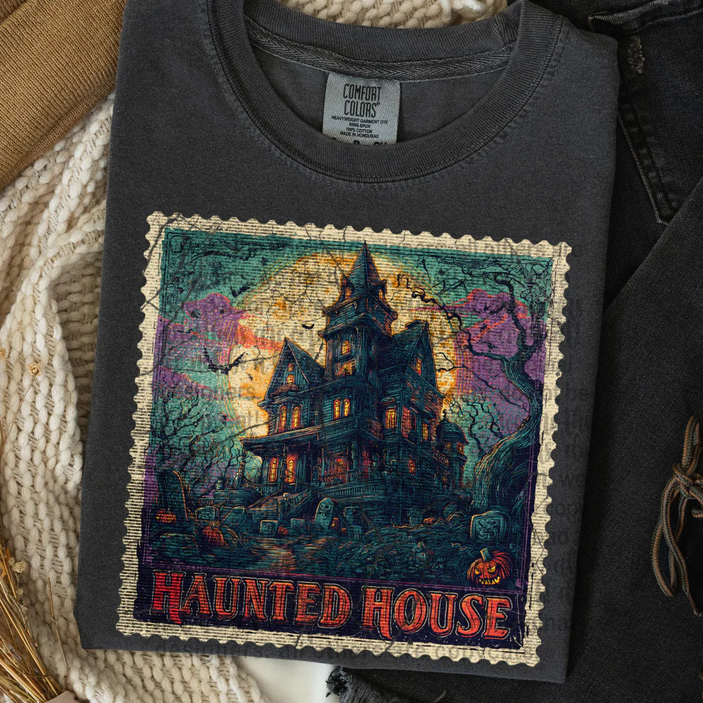 Haunted House Comfort Colors Adult Heavyweight T-Shirt Pepper