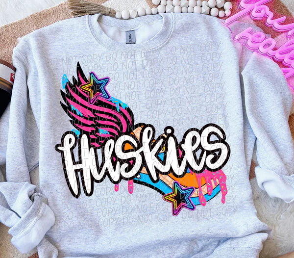 Huskies Track Drip Heavy Blend™ 50/50 Fleece Crew Sport