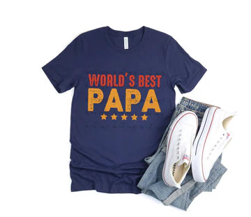 World's Best Papa Gildan Softstyle® T-Shirt Navy