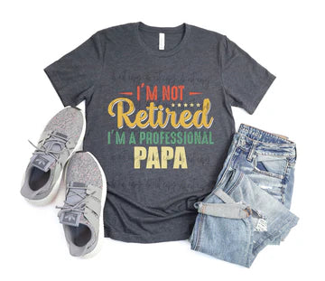 Not Retired Professional Papa Gildan Softstyle® T-Shirt Graphite