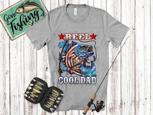 Reel Cool Dad American Gildan Softstyle® T-Shirt Sport Grey