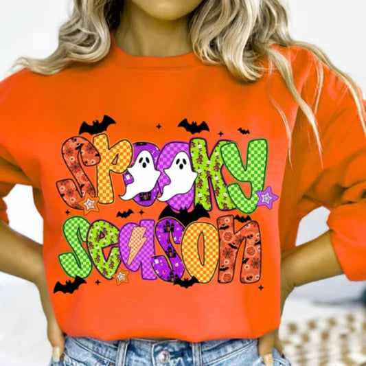 Spooky Season Gildan Heavy Blend™ 50/50 Fleece Crew Orange