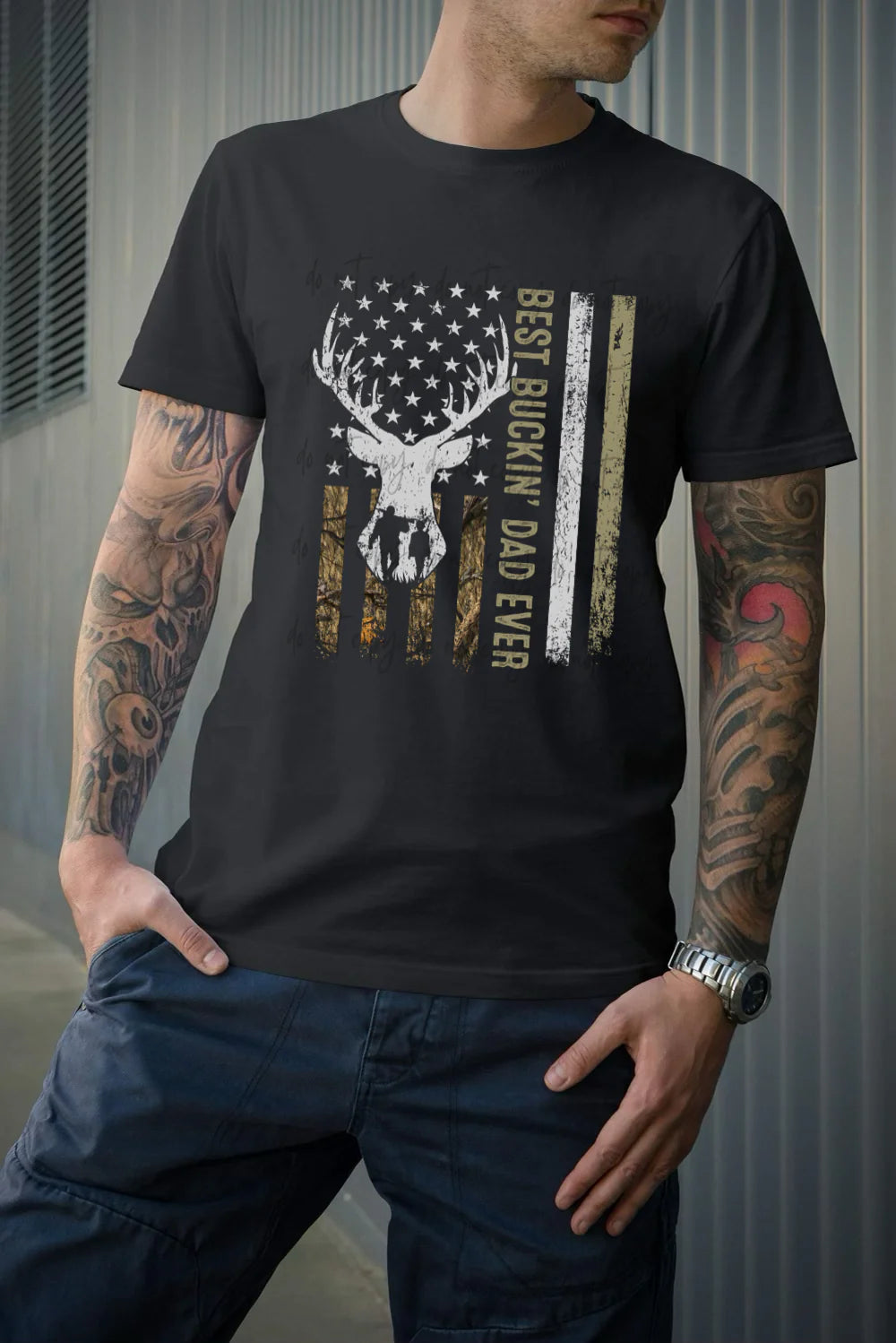 Best Buckin' Dad Ever Gildan Softstyle® T-Shirt Black