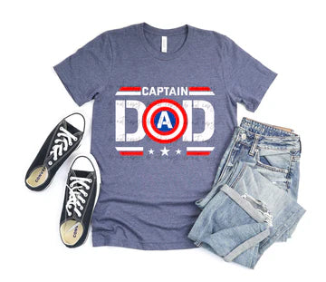 Captain Dad Gildan Softstyle® T-Shirt Heather Navy