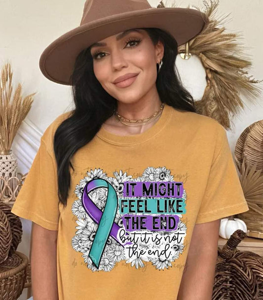 It Might Feel Like The End Comfort Colors Adult Heavyweight T-Shirt Mustard