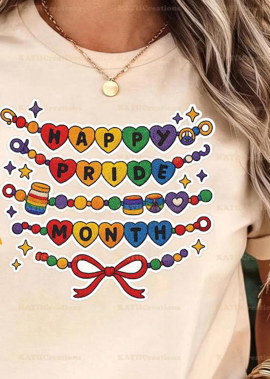 Happy Pride Month Bella + Canvas Unisex Jersey T-Shirt Natural