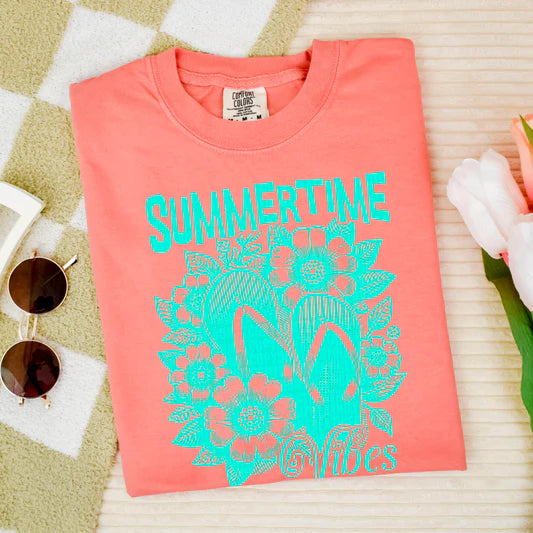 Summertime Vibes Blue Comfort Colors Adult Heavyweight T-Shirt Terracotta