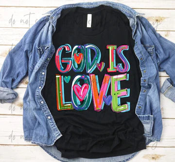 God is Love Bella + Canvas Unisex Jersey T-Shirt Black