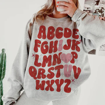 ABCD I Love You Gildan Unisex Heavy Blend™ Crewneck Sweatshirt Sport Grey