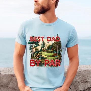 Best Dad By Par Gildan Softstyle® T-Shirt Light Blue