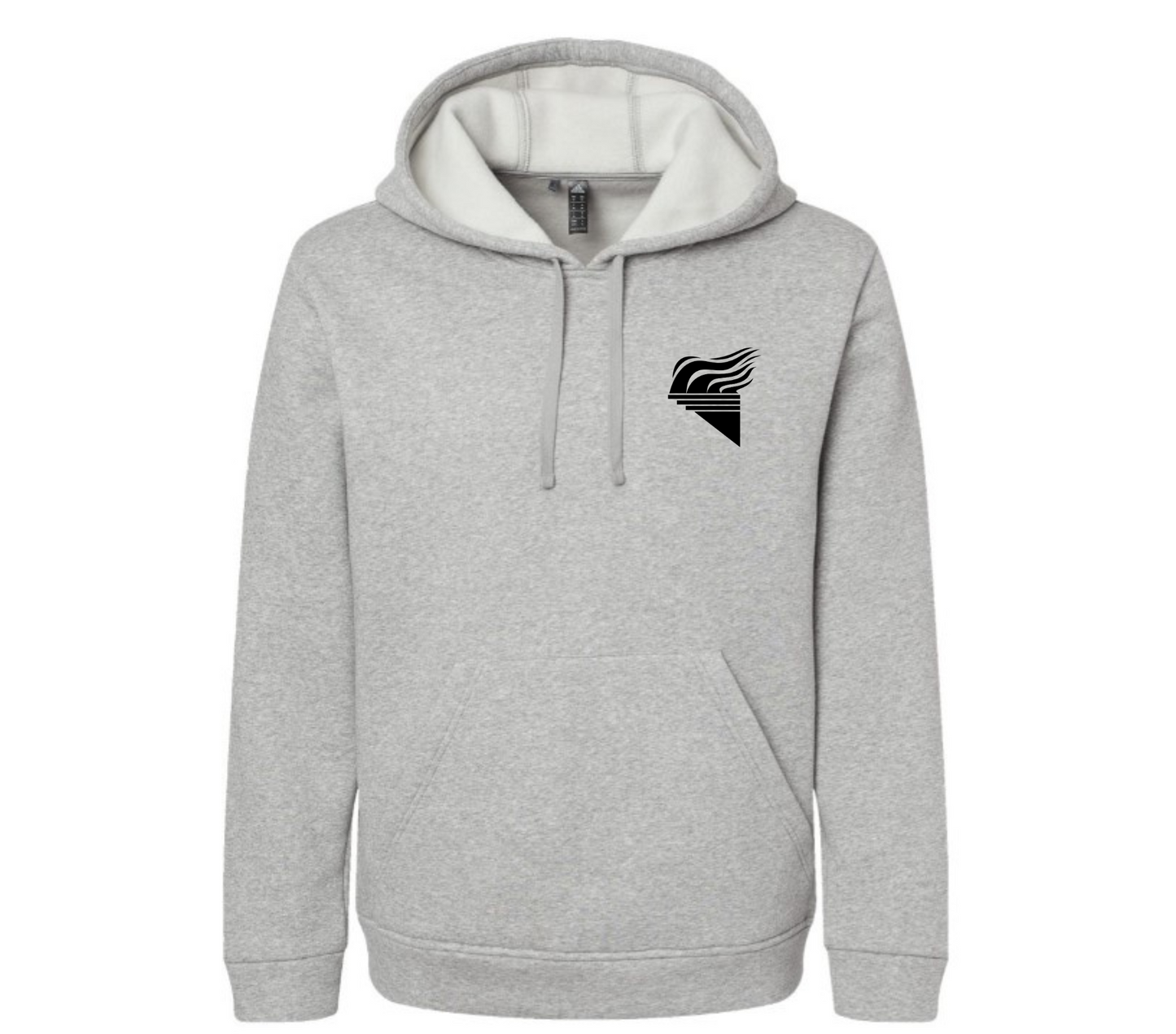 Adidas Fleece Hooded Grey Sweatshirt Black Torch Pocket