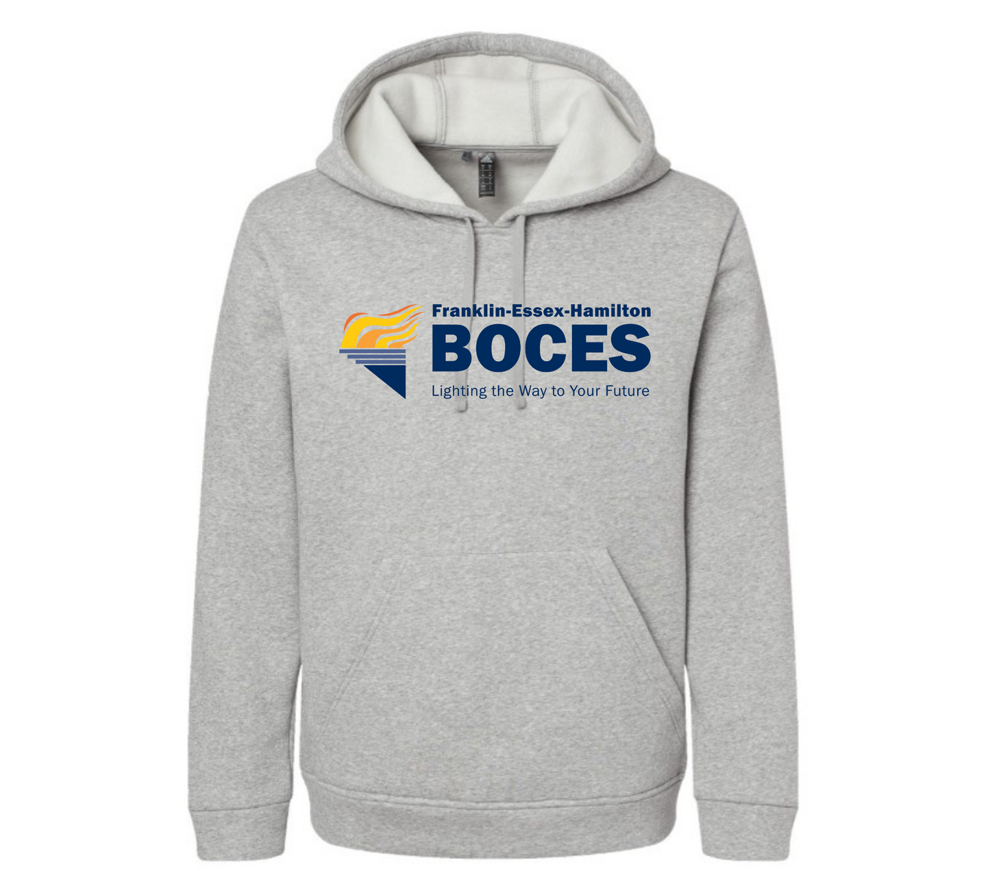 Adidas Fleece Hooded Grey Sweatshirt Full Color FEH BOCES Torch