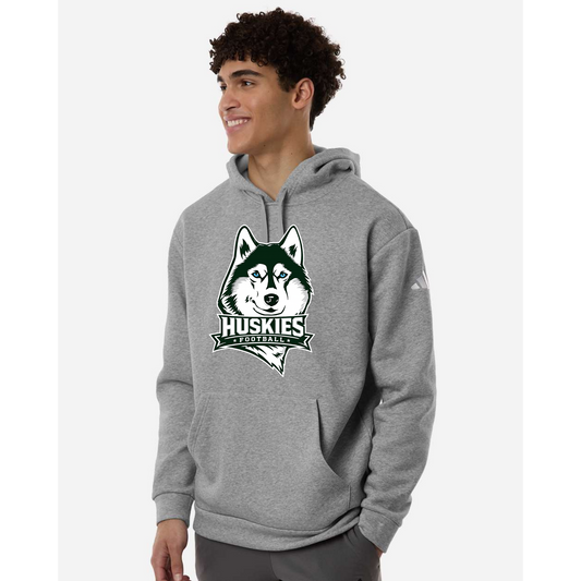 Huskies Football Adidas Unisex Fleece Hooded Sweatshirt Medium Grey
