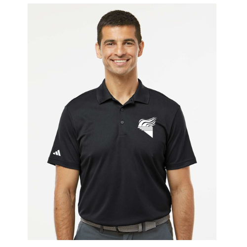 Adidas Men's Performance Piqué Polo Black White Torch