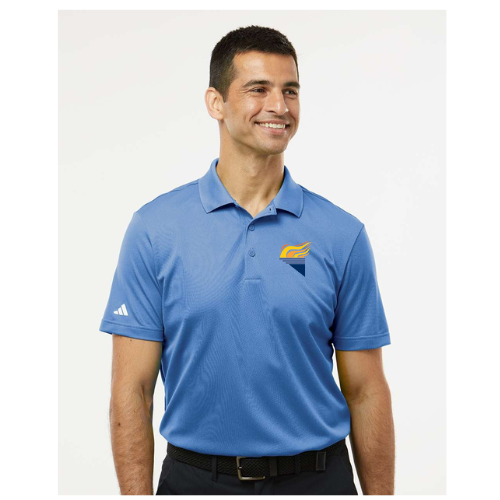 Adidas Men's Performance Piqué Polo Blue Fusion Full Color Torch