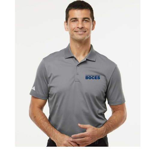 Adidas Men's Performance Piqué Polo Gray Blue Name