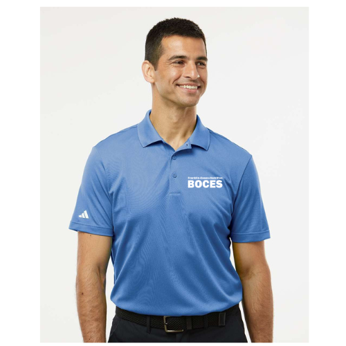 Adidas Men's Performance Piqué Polo Blue Fusion White Name