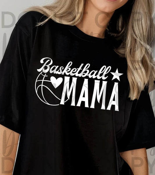 Basketball Mama With Heart Gildan Softstyle® T-Shirt Black