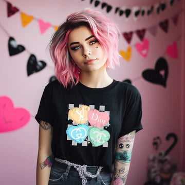 Boujee Conversation Hearts Gildan Softstyle® T-Shirt Black