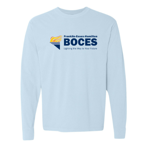 Torch and Tagline Unisex Garment-Dyed Heavyweight Long Sleeve T-Shirt Chambray