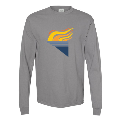 Large Torch Unisex Garment-Dyed Heavyweight Long Sleeve T-Shirt Granite