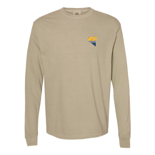 Full Color Torch Pocket Unisex Garment-Dyed Heavyweight Long Sleeve T-Shirt Khaki