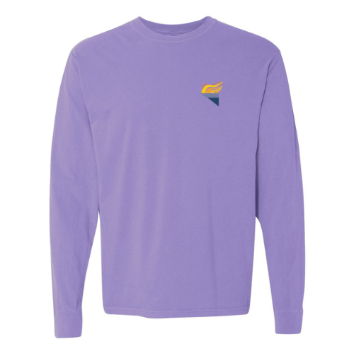 Full Color Torch Pocket Unisex Garment-Dyed Heavyweight Long Sleeve T-Shirt Violet