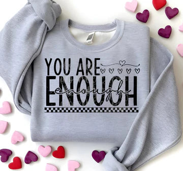 You Are Enough Gildan Heavy Blend™ 50/50 Fleece Crew Sport Grey