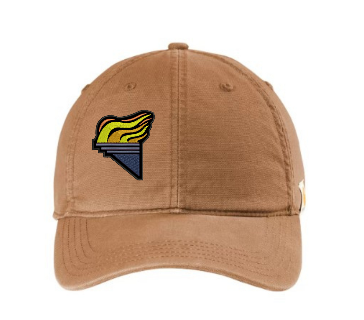 Carhartt Cotton Canvas Cap Brown Off Center Embroidered Patch