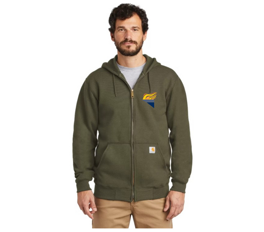 Carhartt Midweight Hooded Zip-Front Sweatshirt Moss Full Color Torch