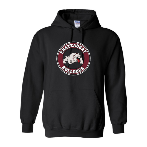 Chateaugay Bulldogs Round Large Logo Gildan Unisex Heavy Blend™ Hooded Sweatshirt