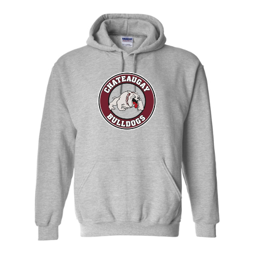 Chateaugay Bulldogs Round Large Logo Gildan Unisex Heavy Blend™ Hooded Sweatshirt