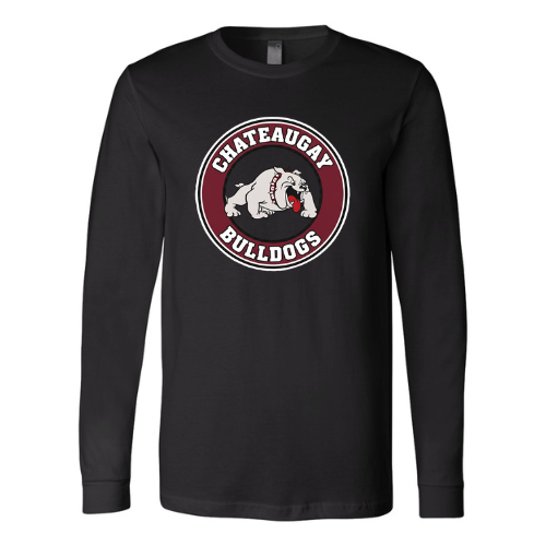 Chateaugay Bulldogs Round Large Logo Bella + Canvas Unisex Jersey Long-Sleeve