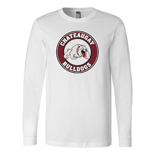 Chateaugay Bulldogs Round Large Logo Bella + Canvas Unisex Jersey Long-Sleeve