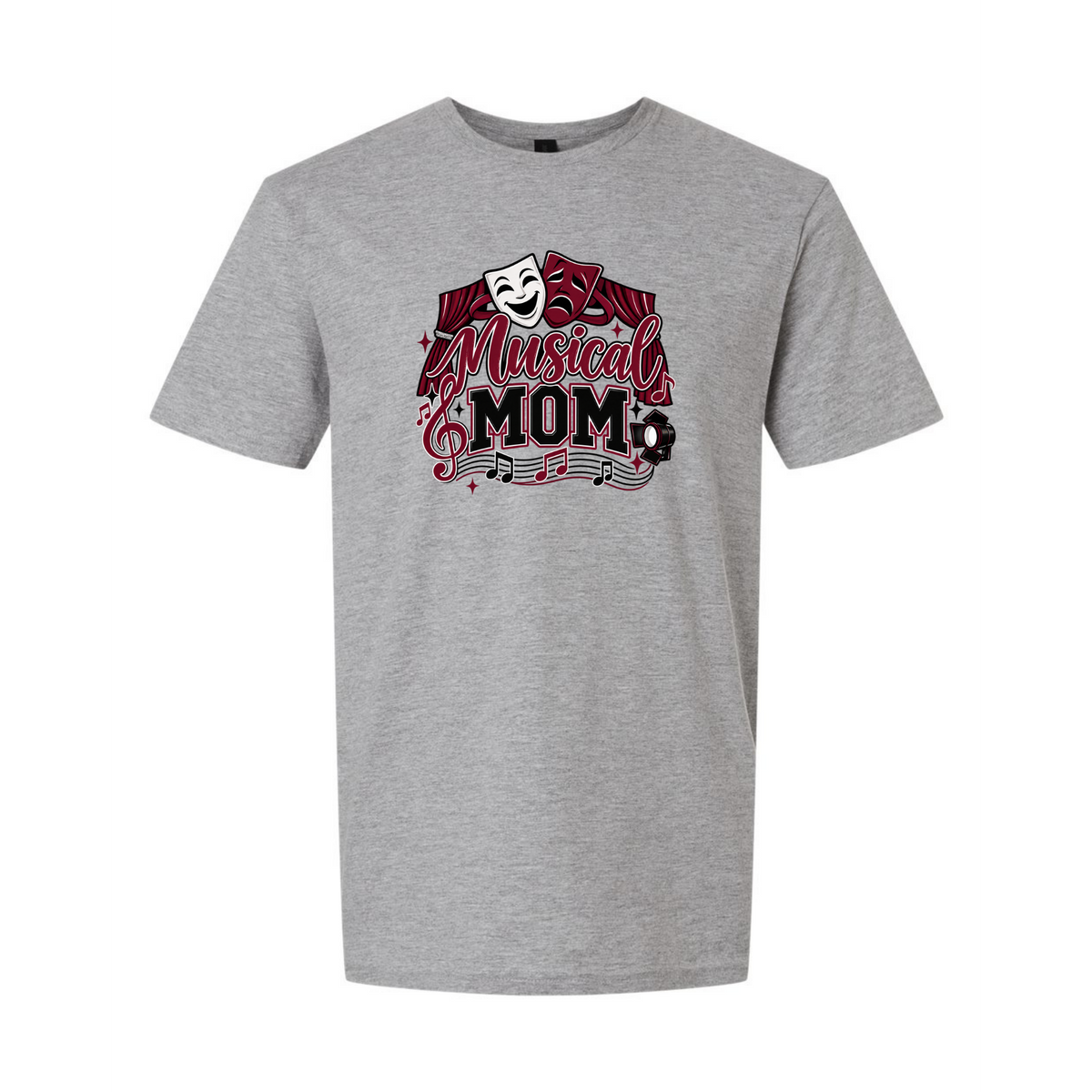 Musical Mom Double Print Gildan Softstyle® T-Shirt White Sport Grey