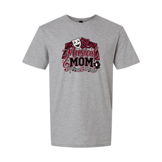 Musical Mom Double Print Gildan Softstyle® T-Shirt White Sport Grey